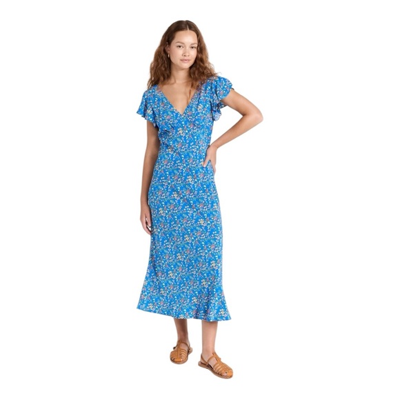 RAILS | $238 Kenz Midi Dress in Blue Citrus Grove, Size Small - Picture 6 of 15